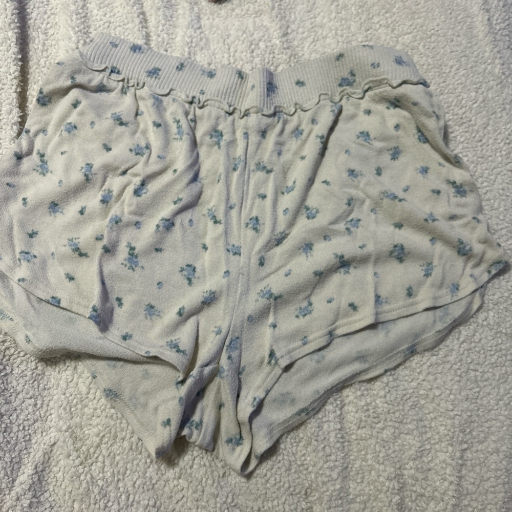 American Eagle Outfitters Blue Floral Women's Sleep Shorts